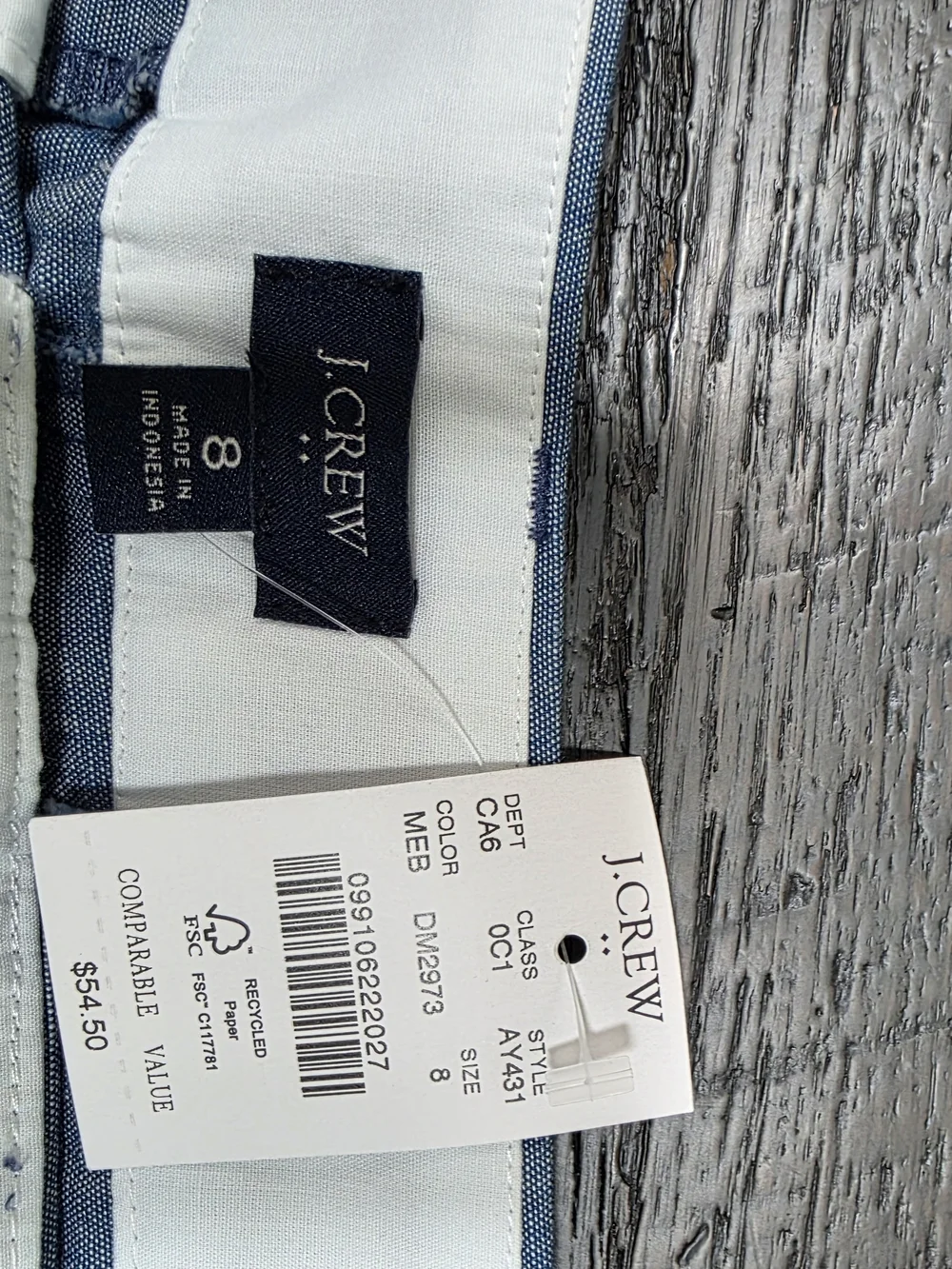 NWT J. Crew Cotton Blue Short Shorts (Sz:8)
